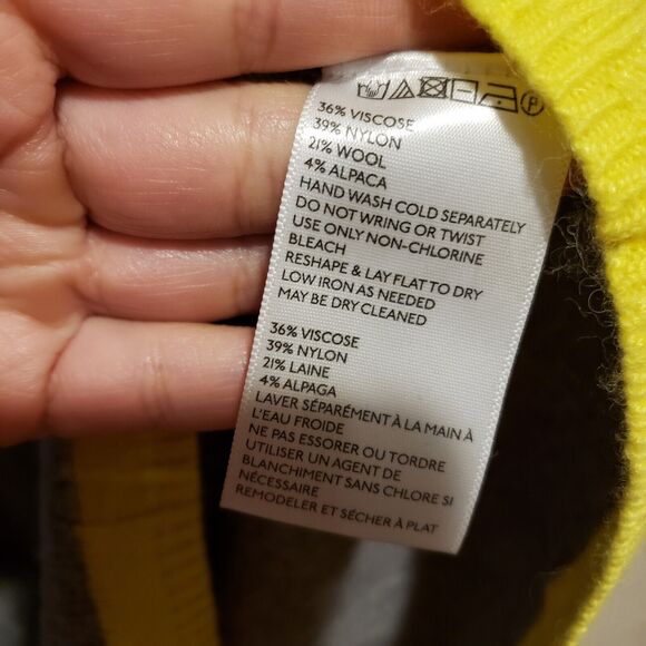 WOMENS ANTHROPOLOGIE GRAY KNIT DRESS WITH YELLOW TRIM SIZE X SMALL - Picture 8 of 8